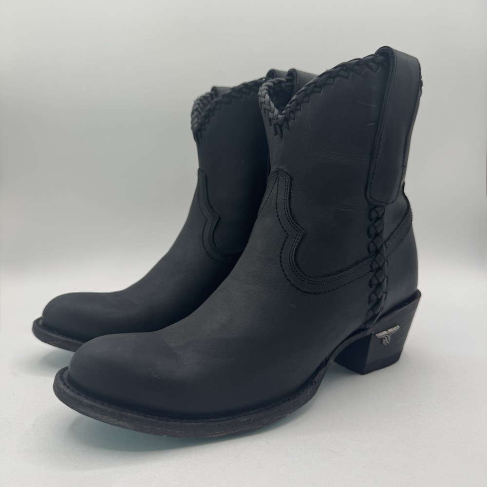 Lane Plain Jane Booties Women's Size 6.5 Black‎ Matte Leather